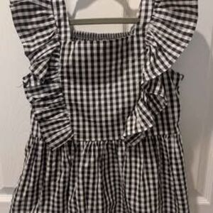 Girls Ruffle Gingham Top sz 10/12